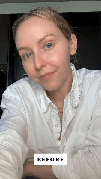 Kinonen before applying the Mara Flower Acid Algae Serum